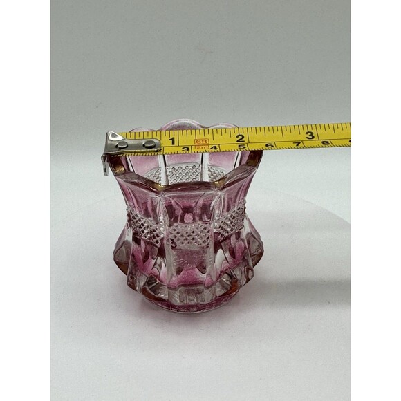 PINK STAINED GLASS TOOTHPICK HOLDER U.S. GLASS CO. MAIDEN DUST - Picture 3 of 6